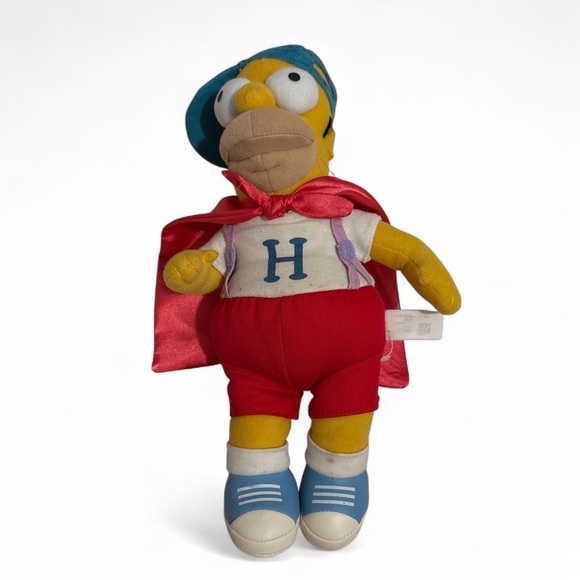 Vintage 2005 The Simpsons Homer Plush Dancin’ Homer Doll Red Cape 14” Plush Toy - Picture 1 of 6